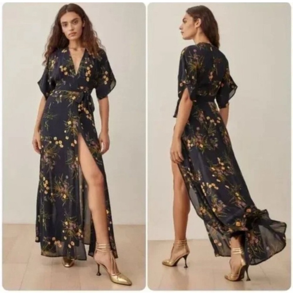 Reformation Winslow Floral Wrap Dress (L)